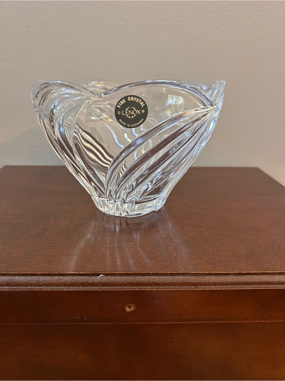 Lenox Clear Crystal Twisted Swirl Bowl - Clear